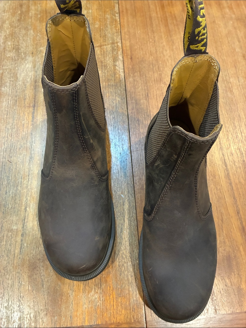 Dr. Martens Brown Chelsea-Style Pull-On Boots NEW size 39 crazy horse leather W9